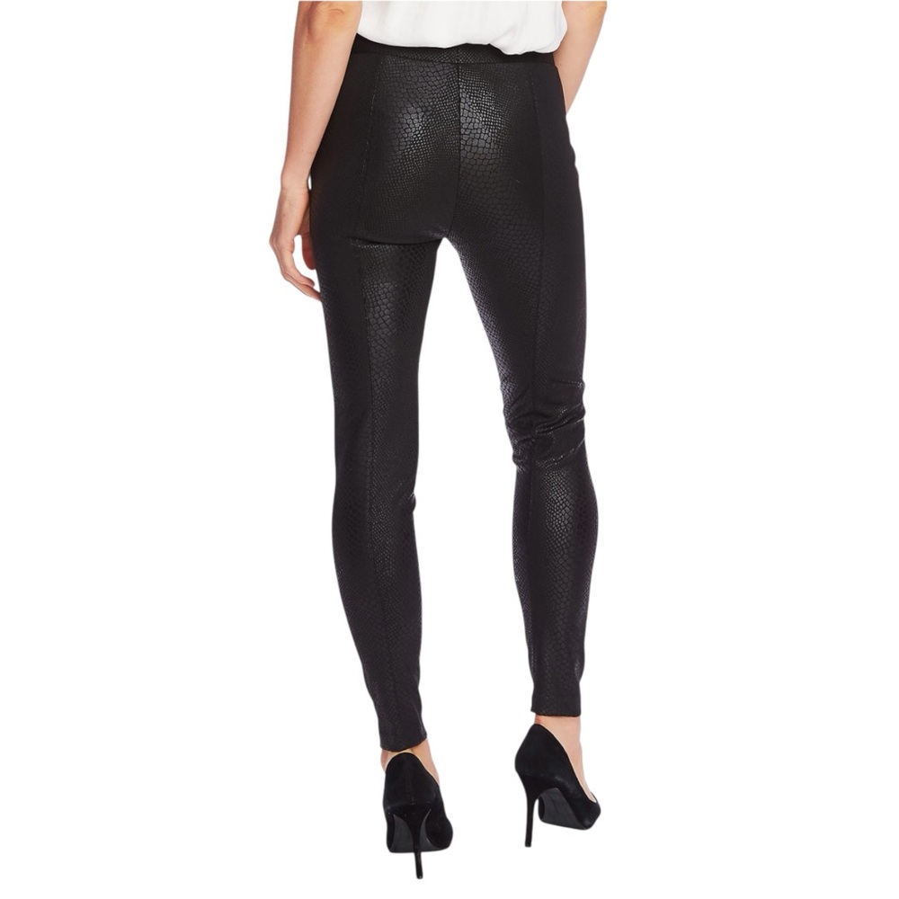 Vince Comuto Faux-Leather Snake-Pattern Pull-On Pants, Black, Medium,‎ NWOT